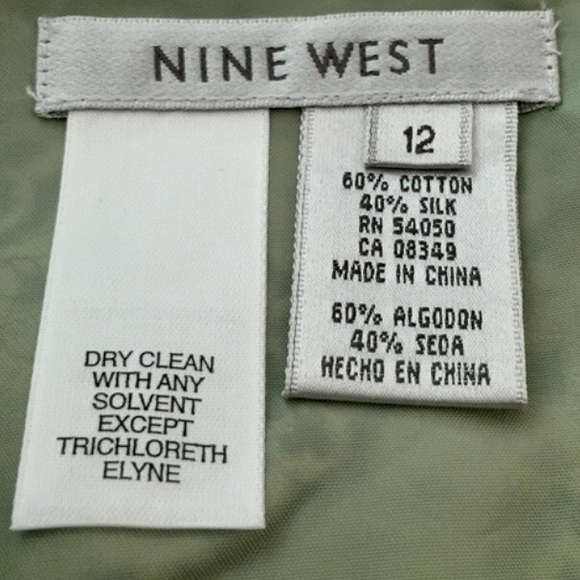 NWT Nine West Skirt - Green Diamond Pattern - Picture 3 of 3